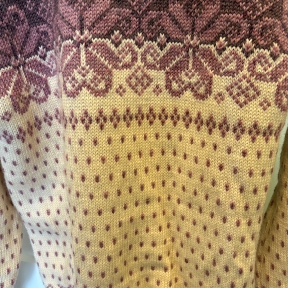 DALE of NORWAY Women's sz M (EUR 42) Nordic knit cardigan pure wool beige mauve - Picture 12 of 16